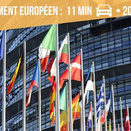 T2 Calme Avec Clim, Parking Facile, Tram A 5 Minutes Schiltigheim
